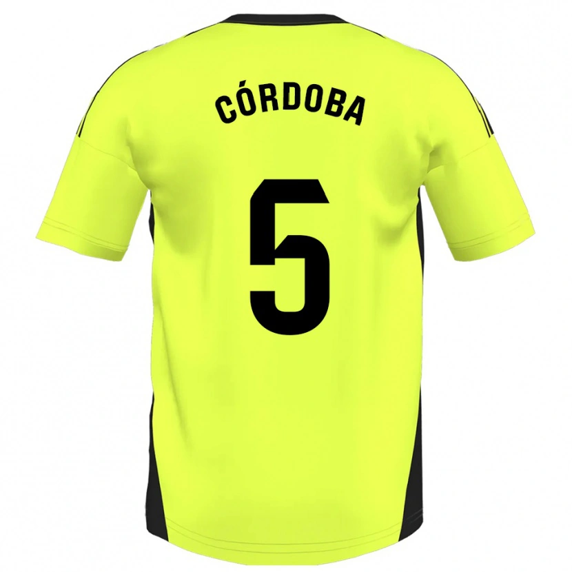 Danxen Pánské Iker Córdoba #5 Fluorescenční Žlutá Daleko Hráčské Dresy 2025/26 Dres