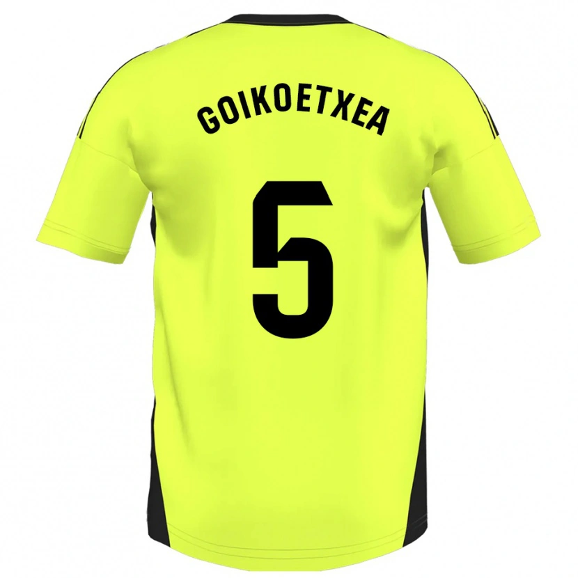 Danxen Pánské Imanol Goikoetxea #5 Fluorescenční Žlutá Daleko Hráčské Dresy 2025/26 Dres
