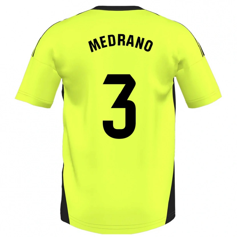 Danxen Pánské Fernando Medrano #3 Fluorescenční Žlutá Daleko Hráčské Dresy 2025/26 Dres