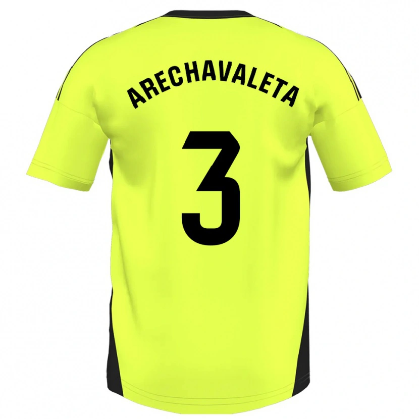 Danxen Pánské Jorge Arechavaleta #3 Fluorescenční Žlutá Daleko Hráčské Dresy 2025/26 Dres