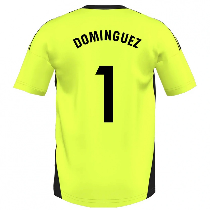 Danxen Pánské Iago Domínguez #1 Fluorescenční Žlutá Daleko Hráčské Dresy 2025/26 Dres