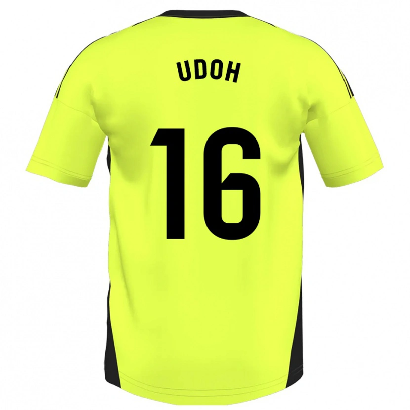 Danxen Pánské Isaac Udoh #16 Fluorescenční Žlutá Daleko Hráčské Dresy 2025/26 Dres