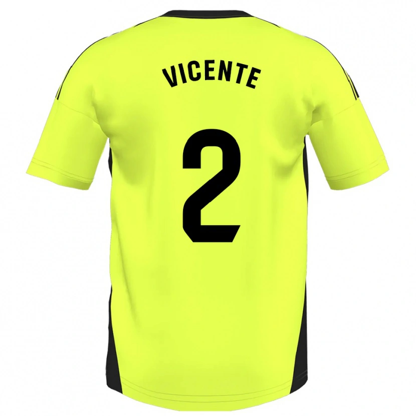 Danxen Pánské David Vicente #2 Fluorescenční Žlutá Daleko Hráčské Dresy 2025/26 Dres