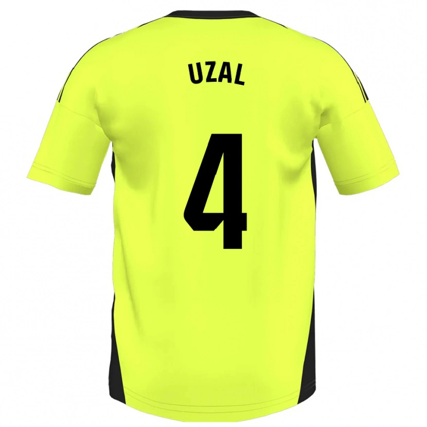Danxen Pánské Yeray Uzal #4 Fluorescenční Žlutá Daleko Hráčské Dresy 2025/26 Dres