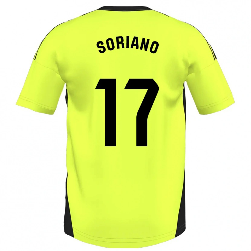Danxen Pánské Adrián Soriano #17 Fluorescenční Žlutá Daleko Hráčské Dresy 2025/26 Dres