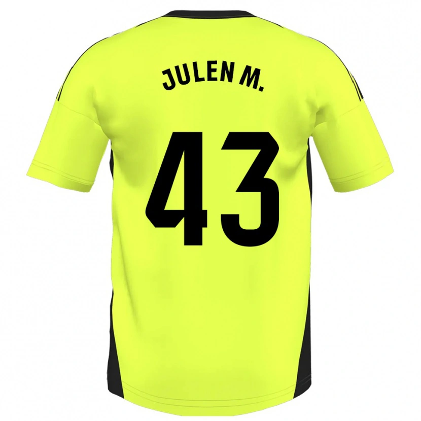 Danxen Pánské Julen Martínez #43 Fluorescenční Žlutá Daleko Hráčské Dresy 2025/26 Dres