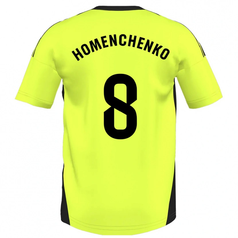 Danxen Pánské Santiago Homenchenko #8 Fluorescenční Žlutá Daleko Hráčské Dresy 2025/26 Dres