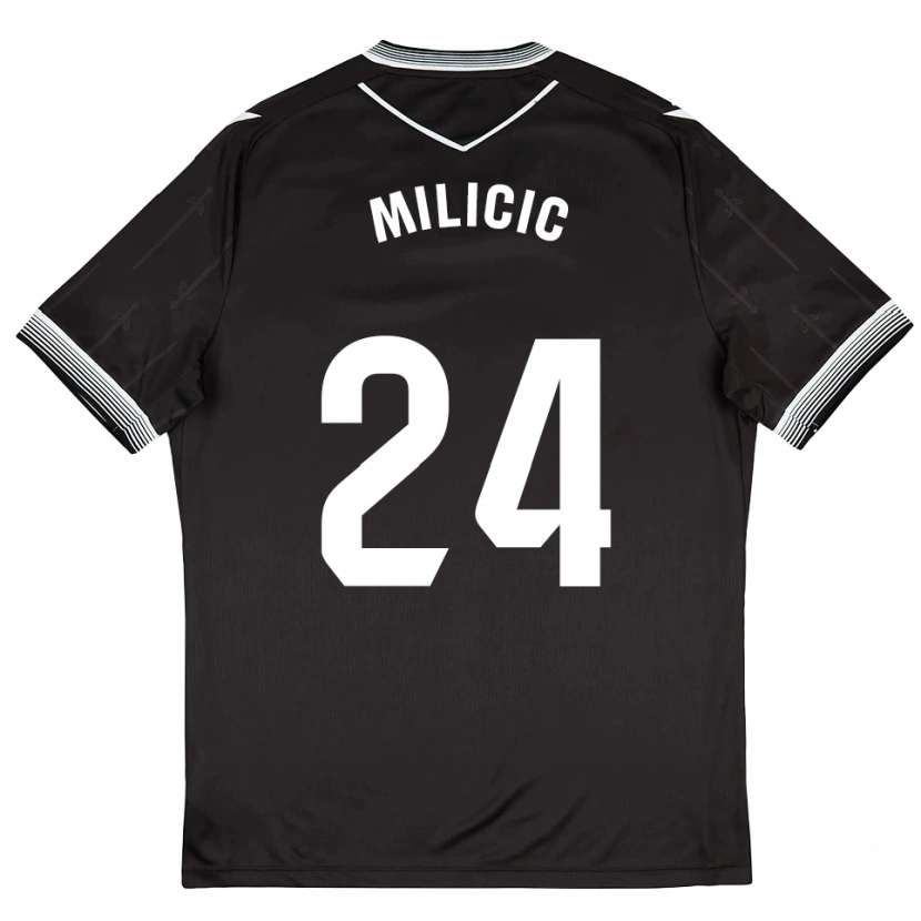 Danxen Pánské Nikola Milicic #24 Černá Bílá Daleko Hráčské Dresy 2025/26 Dres