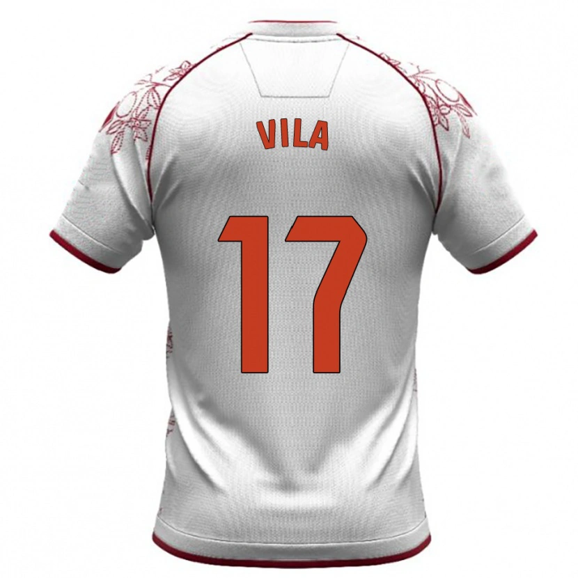 Danxen Pánské Manu Vila #17 Bílá Burgundská Daleko Hráčské Dresy 2025/26 Dres