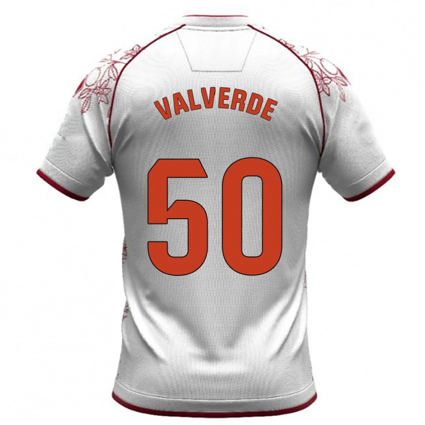 Danxen Pánské Jorge Valverde #50 Bílá Burgundská Daleko Hráčské Dresy 2025/26 Dres