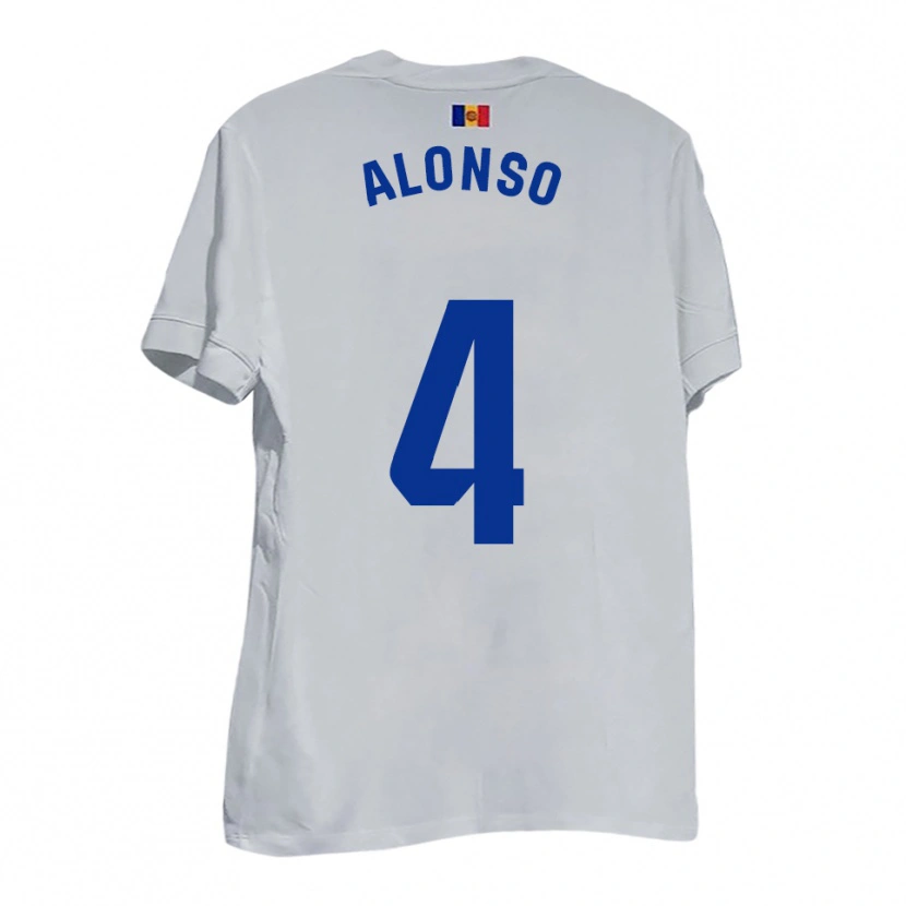 Danxen Pánské Gael Alonso #4 Bílá Modrá Žlutá Daleko Hráčské Dresy 2025/26 Dres