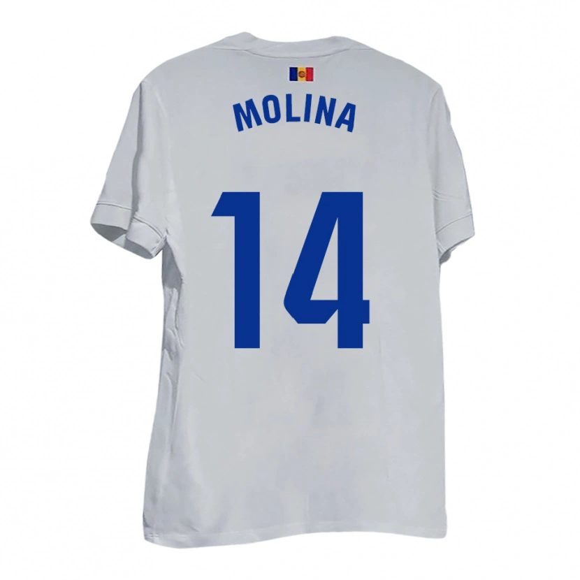Danxen Pánské Sergio Molina #14 Bílá Modrá Žlutá Daleko Hráčské Dresy 2025/26 Dres
