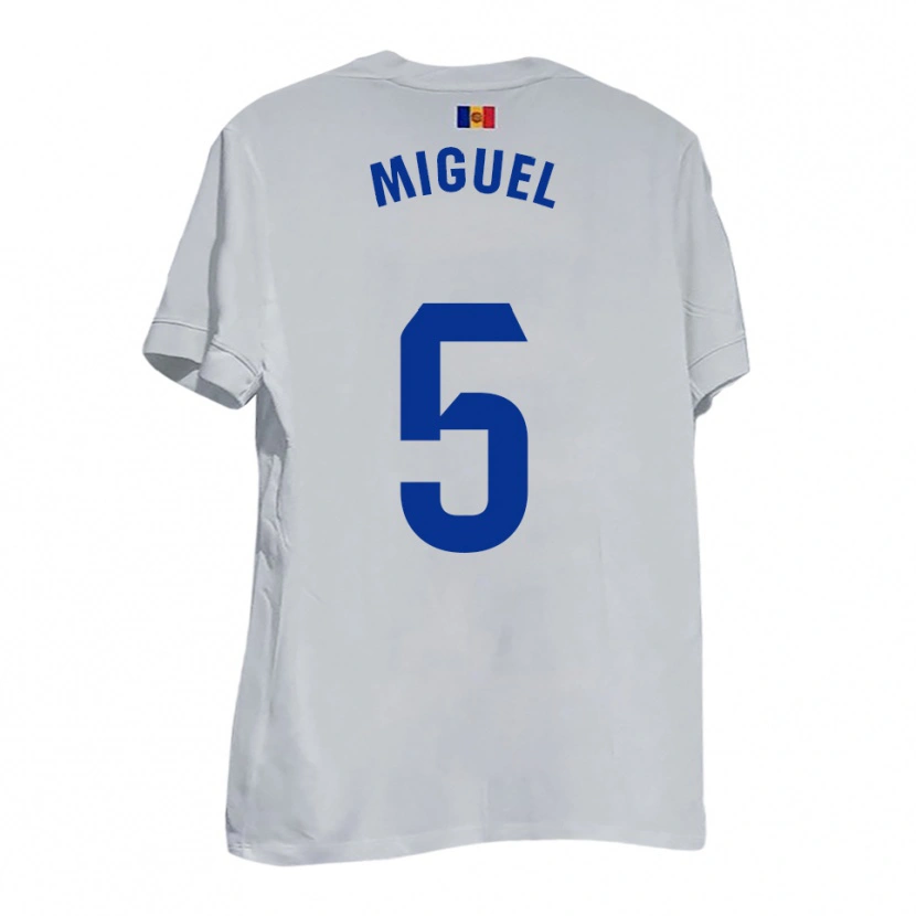Danxen Pánské Carlos Miguel #5 Bílá Modrá Žlutá Daleko Hráčské Dresy 2025/26 Dres
