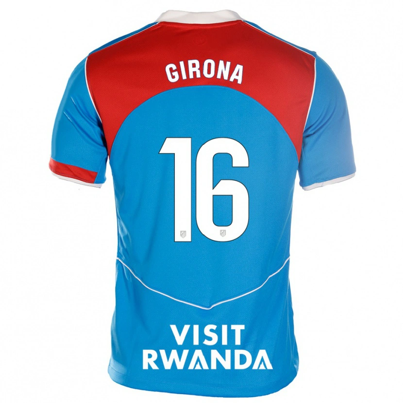 Danxen Pánské Raúl Girona #16 Modrá Bílá Třetí Hráčské Dresy 2025/26 Dres