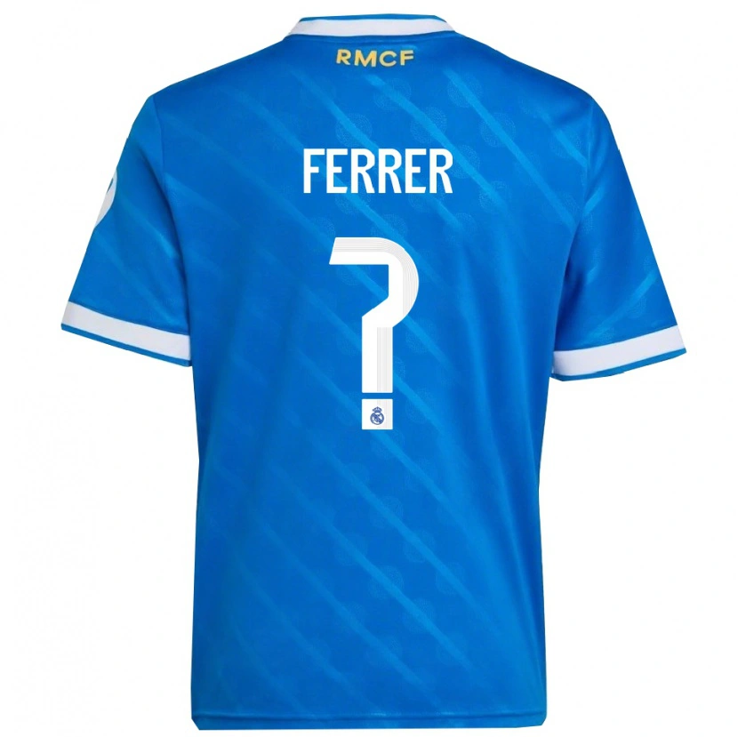 Danxen Pánské Pau Ferrer #0 Modrá Bílá Třetí Hráčské Dresy 2025/26 Dres