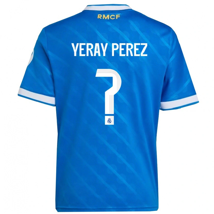 Danxen Pánské Yeray Perez #0 Modrá Bílá Třetí Hráčské Dresy 2025/26 Dres