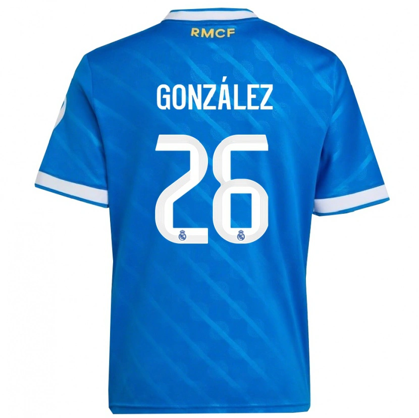 Danxen Pánské Fran González #26 Modrá Bílá Třetí Hráčské Dresy 2025/26 Dres