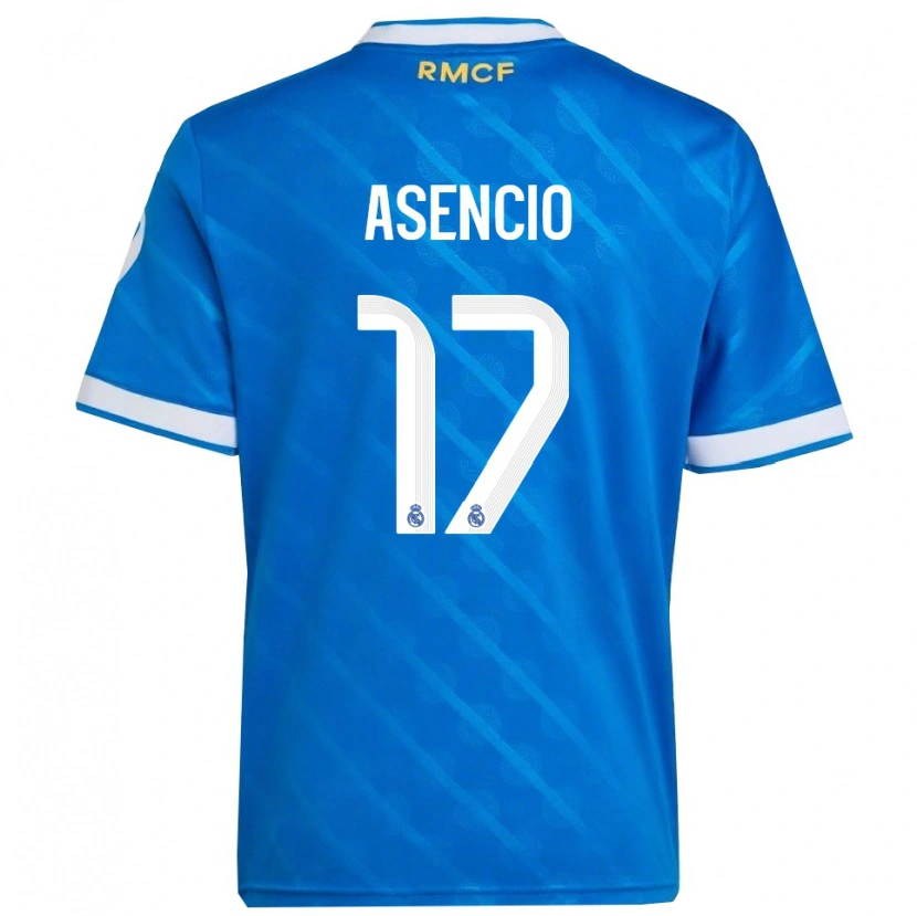 Danxen Pánské Raúl Asencio #17 Modrá Bílá Třetí Hráčské Dresy 2025/26 Dres