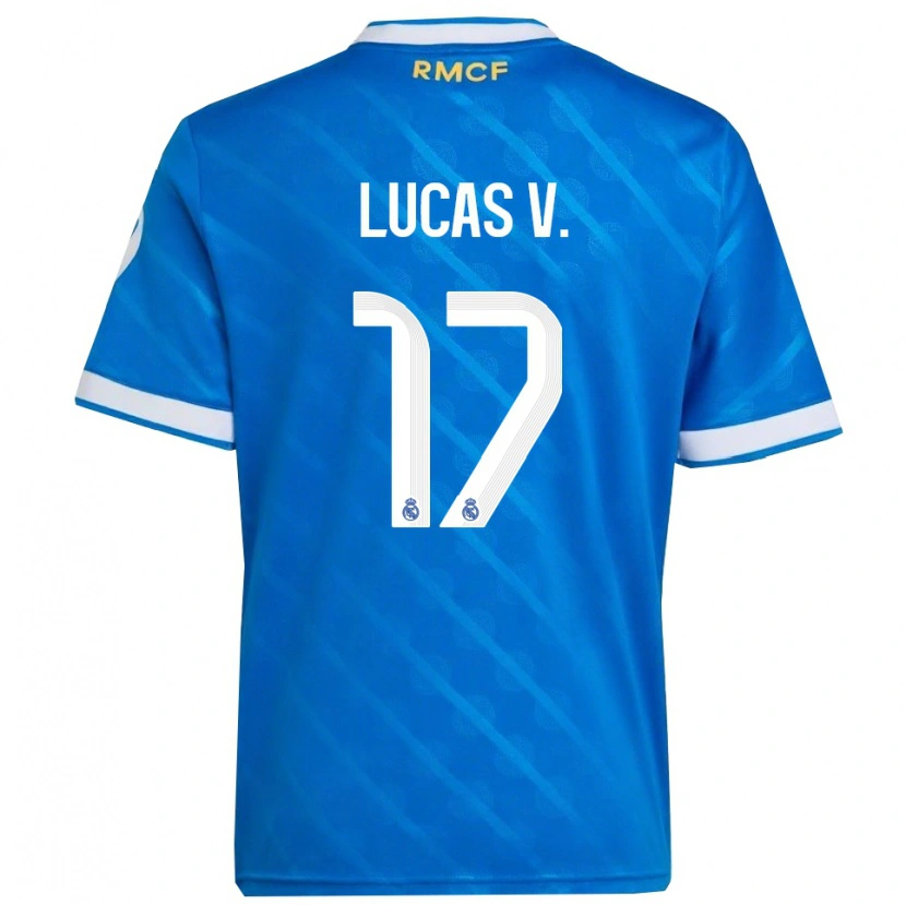 Danxen Pánské Lucas Vazquez #17 Modrá Bílá Třetí Hráčské Dresy 2025/26 Dres