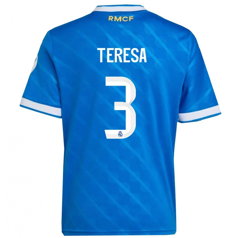 Danxen Pánské Teresa Abelleira Dueñas #3 Modrá Bílá Třetí Hráčské Dresy 2025/26 Dres