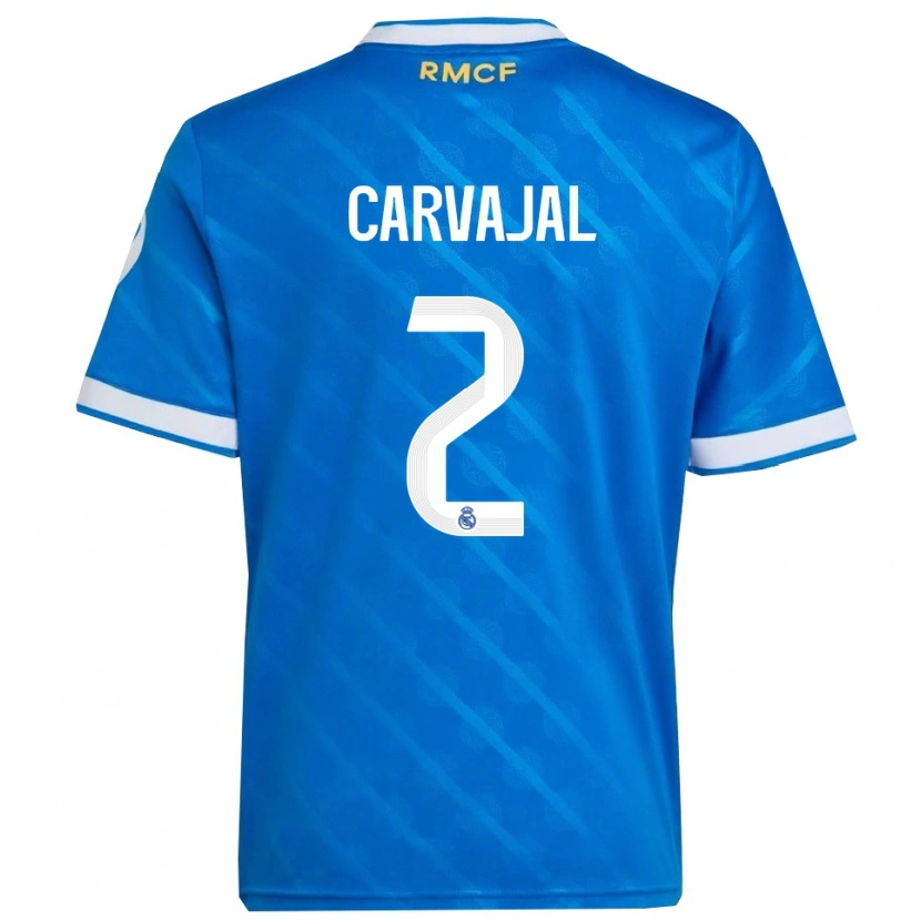 Danxen Pánské Daniel Carvajal #2 Modrá Bílá Třetí Hráčské Dresy 2025/26 Dres
