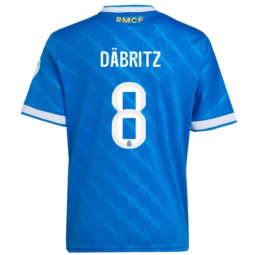 Danxen Pánské Sara Däbritz #8 Modrá Bílá Třetí Hráčské Dresy 2025/26 Dres