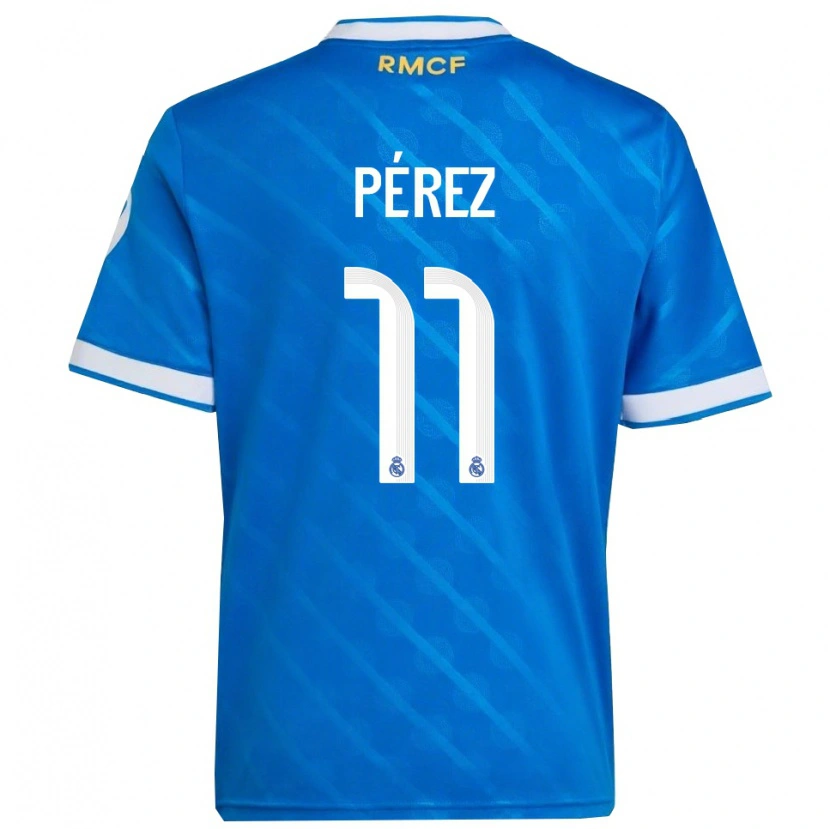 Danxen Pánské Adrián Pérez #11 Modrá Bílá Třetí Hráčské Dresy 2025/26 Dres