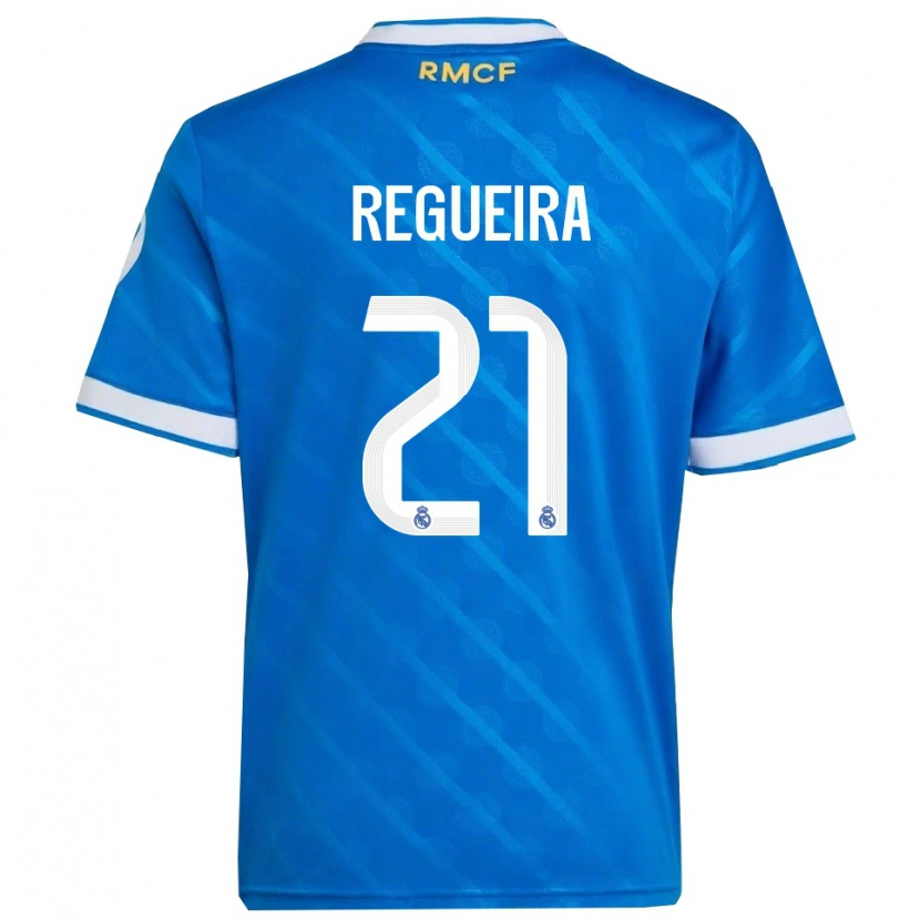 Danxen Pánské Izan Regueira #21 Modrá Bílá Třetí Hráčské Dresy 2025/26 Dres