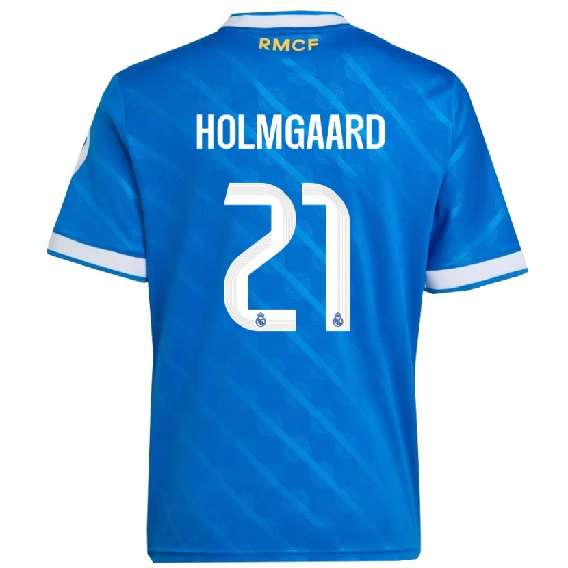 Danxen Pánské Sara Rosted Holmgaard #21 Modrá Bílá Třetí Hráčské Dresy 2025/26 Dres