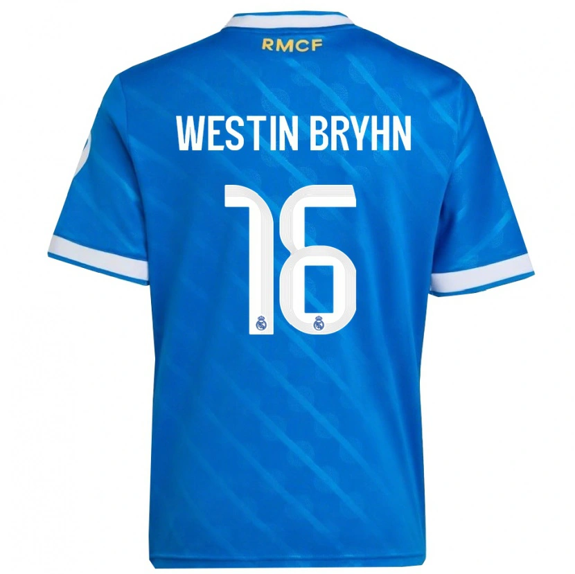 Danxen Pánské Leon Westin Bryhn #16 Modrá Bílá Třetí Hráčské Dresy 2025/26 Dres