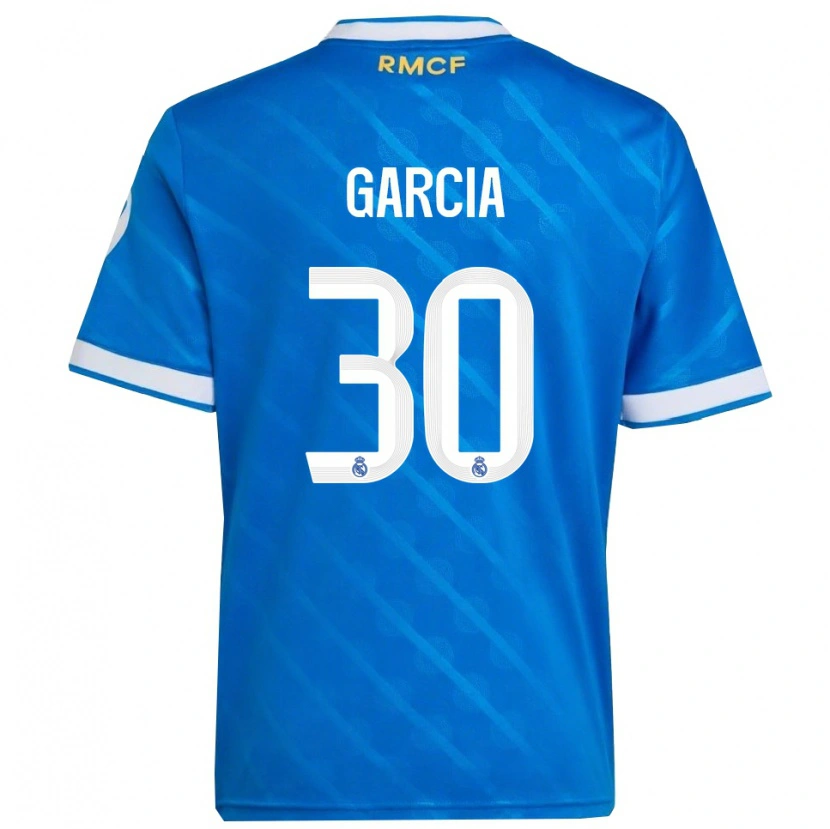 Danxen Pánské Gonzalo García #30 Modrá Bílá Třetí Hráčské Dresy 2025/26 Dres