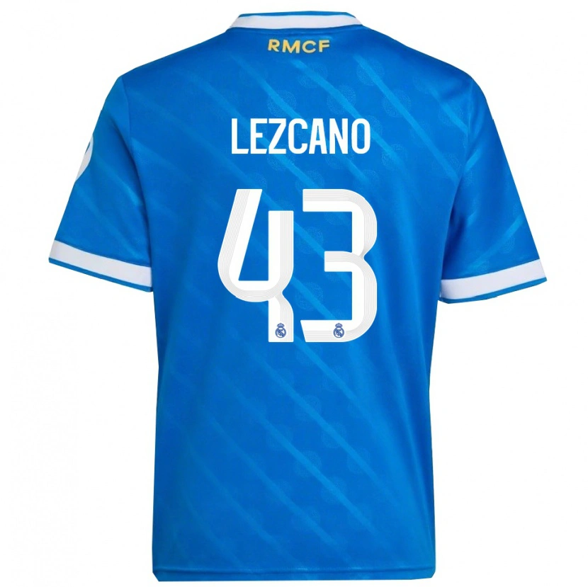 Danxen Pánské Álvaro Lezcano #43 Modrá Bílá Třetí Hráčské Dresy 2025/26 Dres