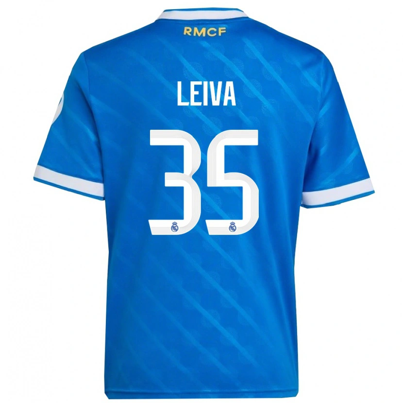 Danxen Pánské Álvaro Leiva #35 Modrá Bílá Třetí Hráčské Dresy 2025/26 Dres