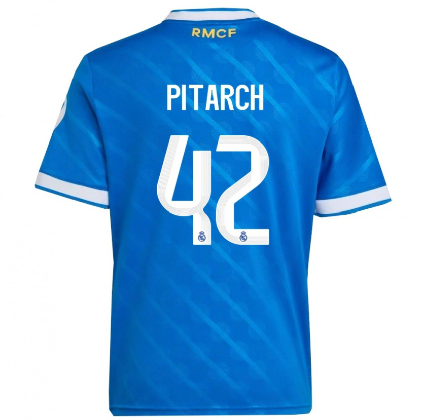 Danxen Pánské Thiago Pitarch #42 Modrá Bílá Třetí Hráčské Dresy 2025/26 Dres