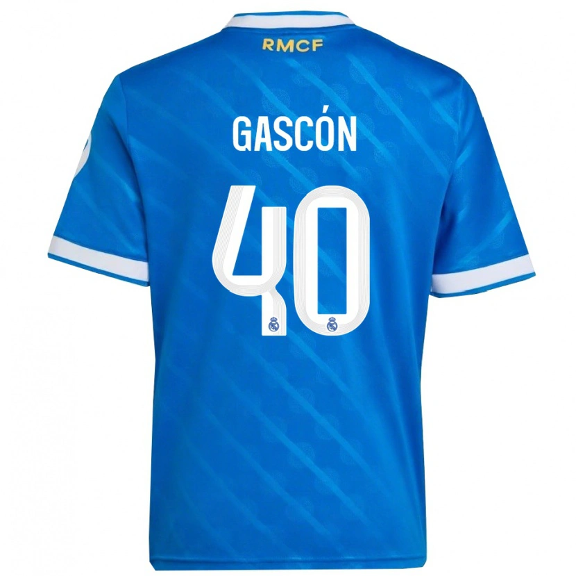 Danxen Pánské Ignacio Gascón #40 Modrá Bílá Třetí Hráčské Dresy 2025/26 Dres