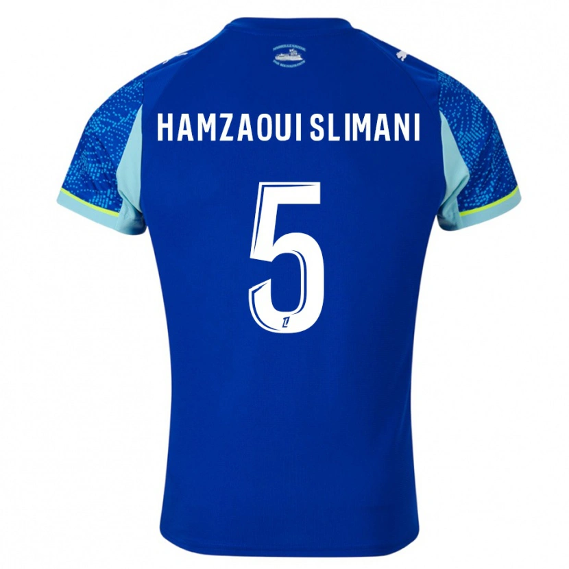 Danxen Pánské Hilan Hamzaoui Slimani #5 Nebesky Modrá Bílá Třetí Hráčské Dresy 2025/26 Dres