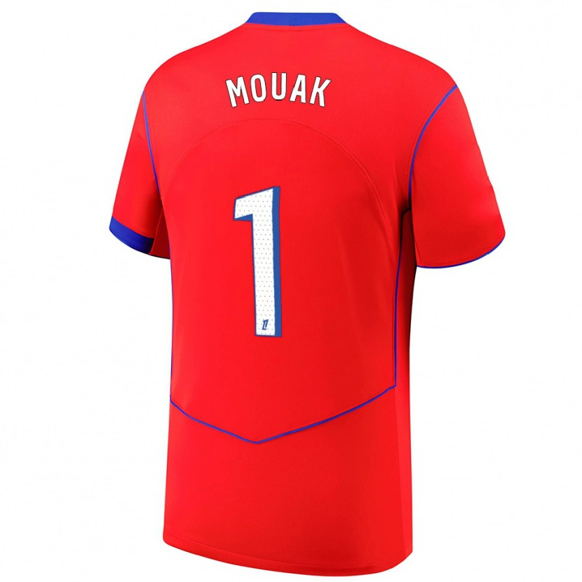 Danxen Pánské Adam Mouak #1 Červená Modrá Bílá Třetí Hráčské Dresy 2025/26 Dres