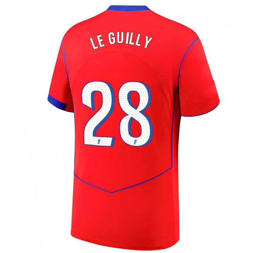 Danxen Pánské Jade Le Guilly #28 Červená Modrá Bílá Třetí Hráčské Dresy 2025/26 Dres