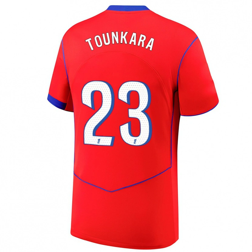 Danxen Pánské Aïssatou Tounkara #23 Červená Modrá Bílá Třetí Hráčské Dresy 2025/26 Dres
