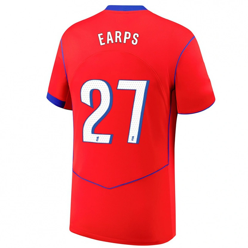 Danxen Pánské Mary Earps #27 Červená Modrá Bílá Třetí Hráčské Dresy 2025/26 Dres