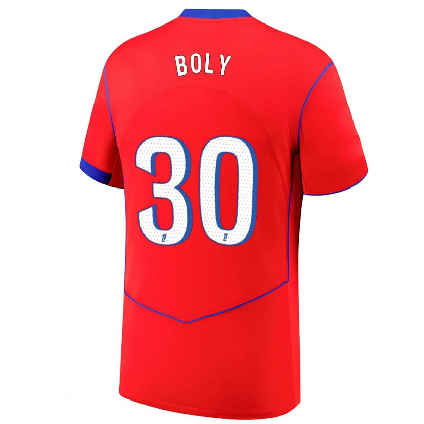 Danxen Pánské David Boly #30 Červená Modrá Bílá Třetí Hráčské Dresy 2025/26 Dres
