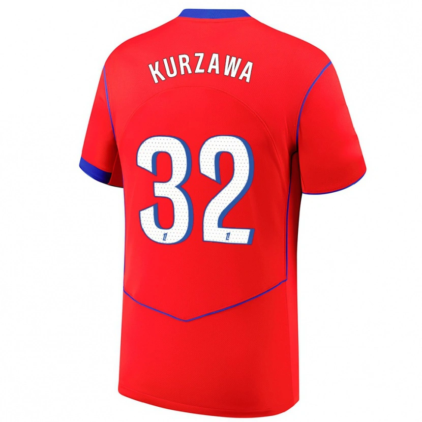 Danxen Pánské Layvin Kurzawa #32 Červená Modrá Bílá Třetí Hráčské Dresy 2025/26 Dres