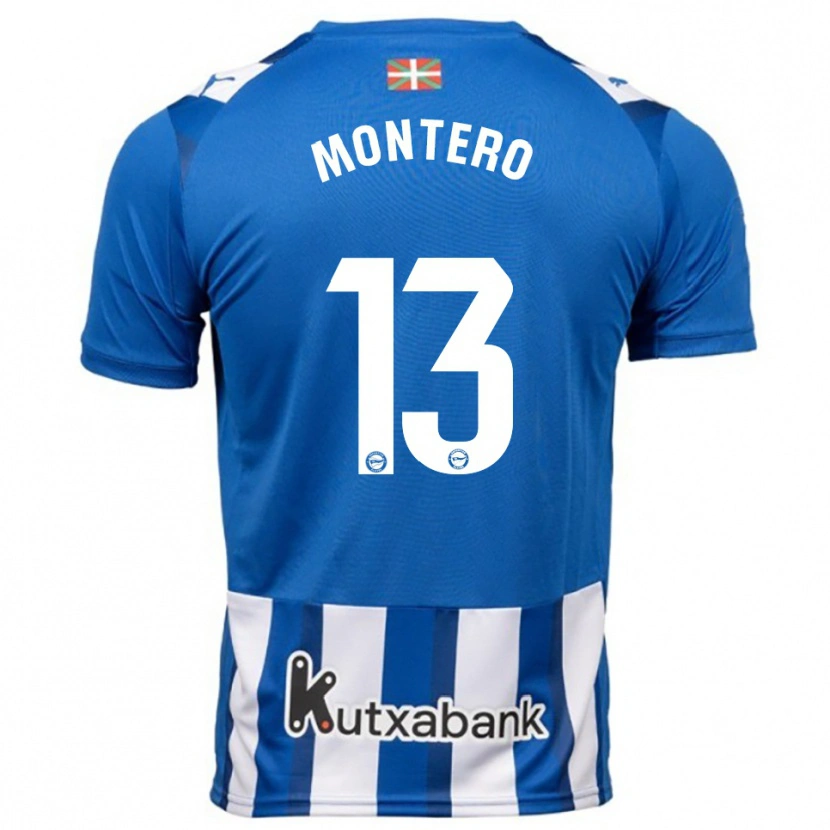 Danxen Dámské Rubén Montero #13 Modrá Bílá Domů Hráčské Dresy 2025/26 Dres