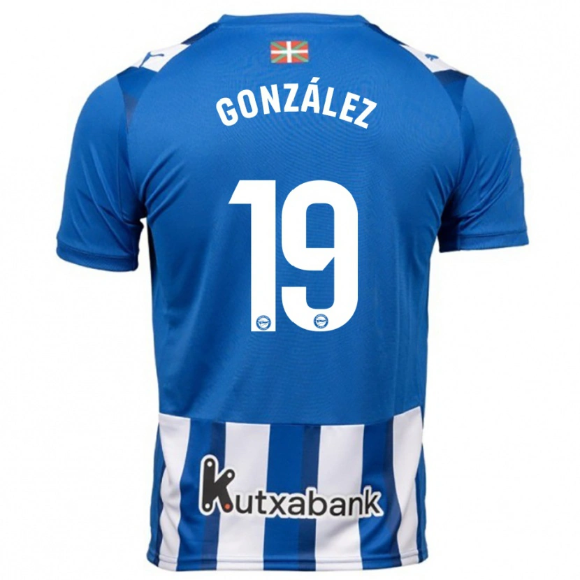 Danxen Dámské Aimar González #19 Modrá Bílá Domů Hráčské Dresy 2025/26 Dres