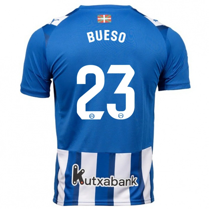 Danxen Dámské Alejandro Bueso #23 Modrá Bílá Domů Hráčské Dresy 2025/26 Dres