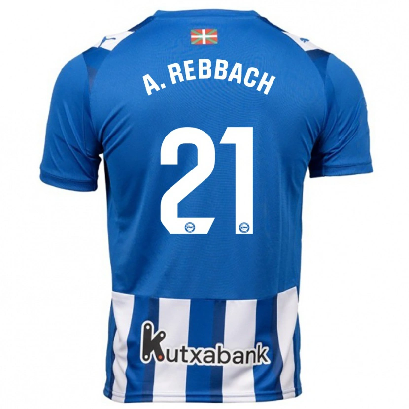 Danxen Dámské Abde Rebbach #21 Modrá Bílá Domů Hráčské Dresy 2025/26 Dres
