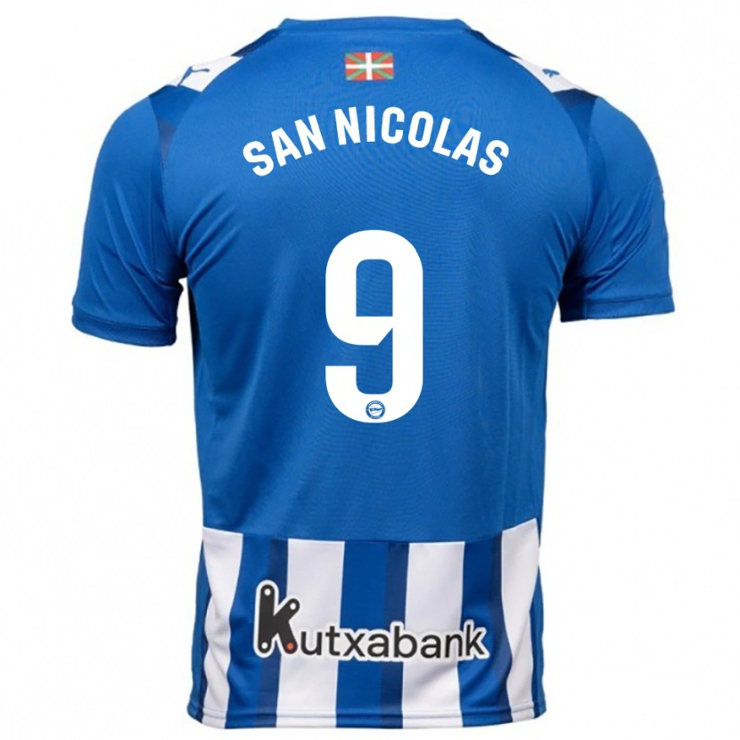 Danxen Dámské Olga San Nicolás #9 Modrá Bílá Domů Hráčské Dresy 2025/26 Dres