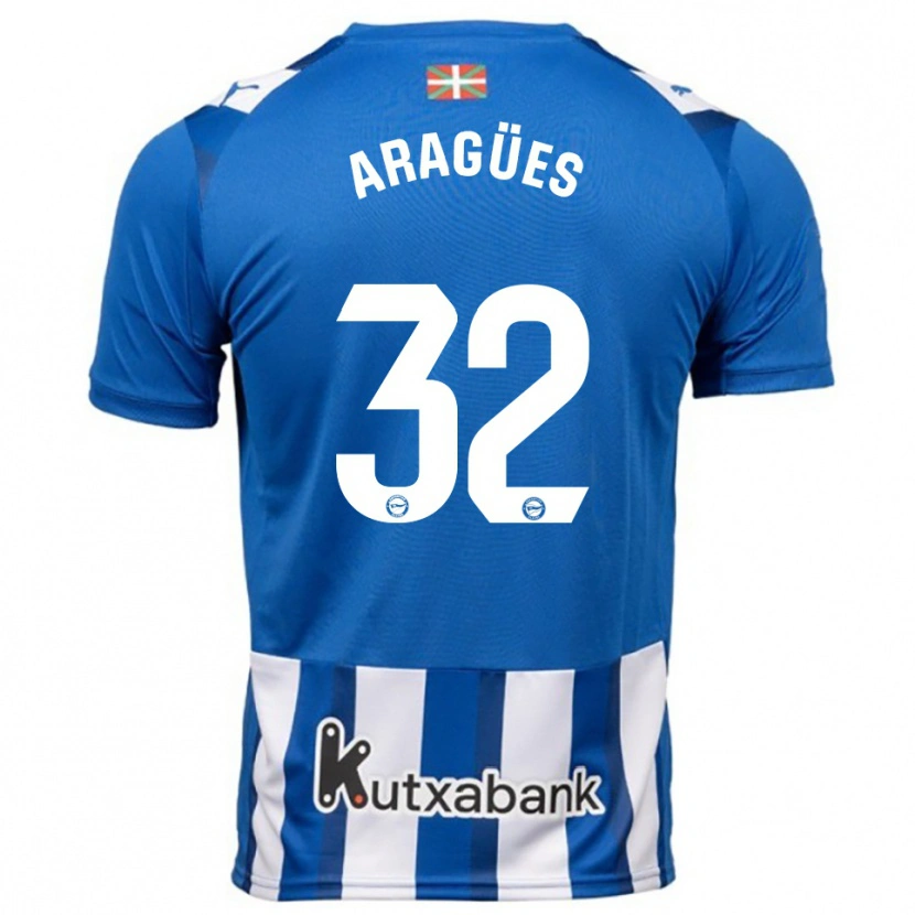 Danxen Dámské Chema Aragües #32 Modrá Bílá Domů Hráčské Dresy 2025/26 Dres