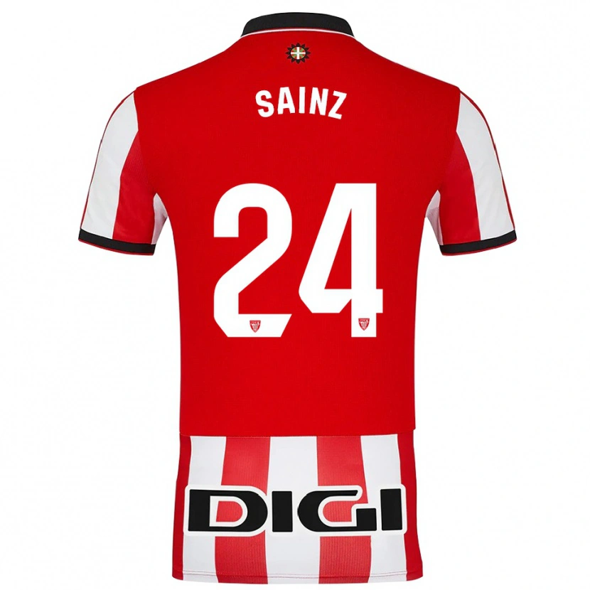 Danxen Dámské Iñigo Sainz #24 Červená Bílá Domů Hráčské Dresy 2025/26 Dres