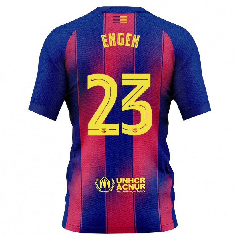 Danxen Dámské Ingrid Engen #23 Modrá Červená Domů Hráčské Dresy 2025/26 Dres